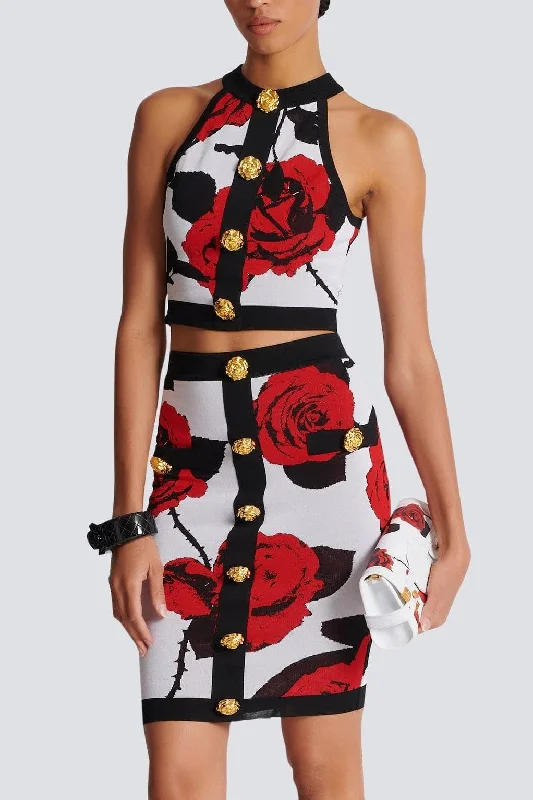 Mega Sale Happening Now!Amiya Rose Jacquard Halter Top