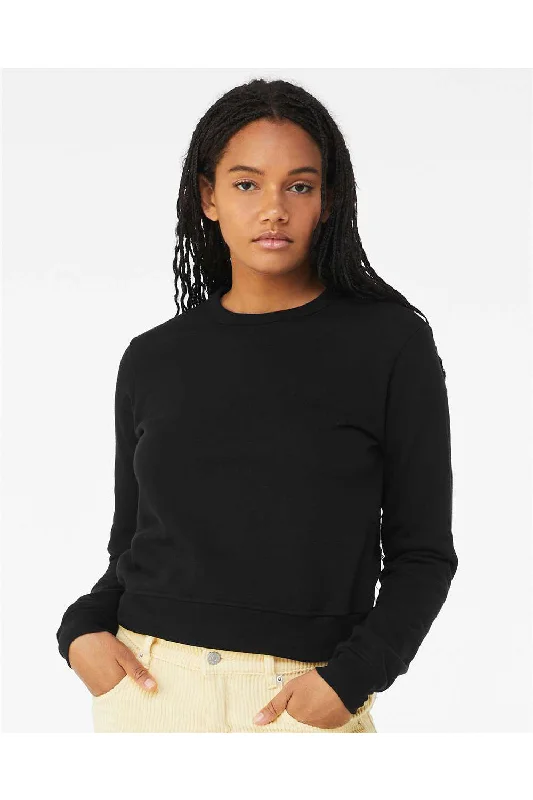 Instant Savings Await!Bella + Canvas Womens Sponge Fleece Classic Crewneck Sweatshirt - Black