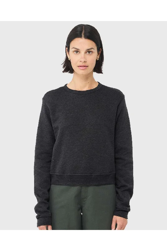 Must-Have Deals Inside!Bella + Canvas Womens Sponge Fleece Classic Crewneck Sweatshirt - Heather Dark Grey