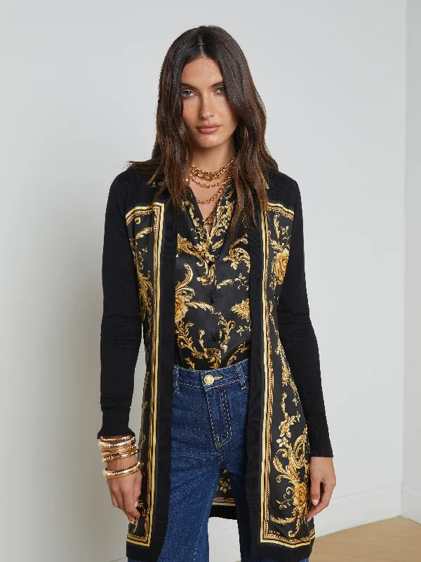 Get More, Spend Less – Shop Now!Beverly Silk Panel Cardigan