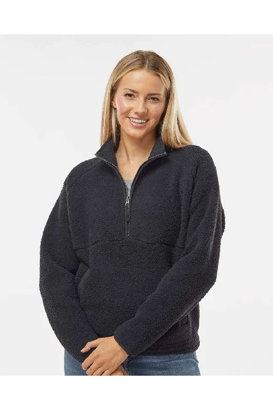 Amazing Prices You Can’t Resist!Boxercraft Womens Everest 1/4 Zip Sweatshirt - Black
