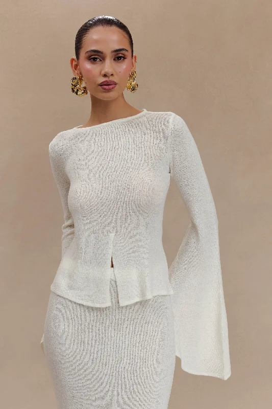 Shop Smart, Save Big!Carey Knit Flare Sleeve Top - Ivory