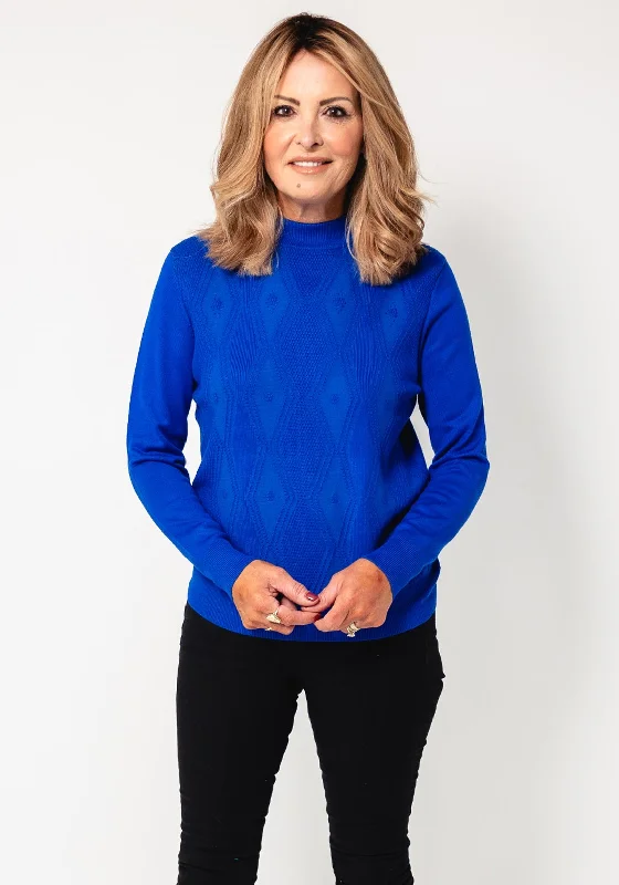 The Best Offers Are Here!Castle Of Ireland Diamond Knit Jumper, Blue