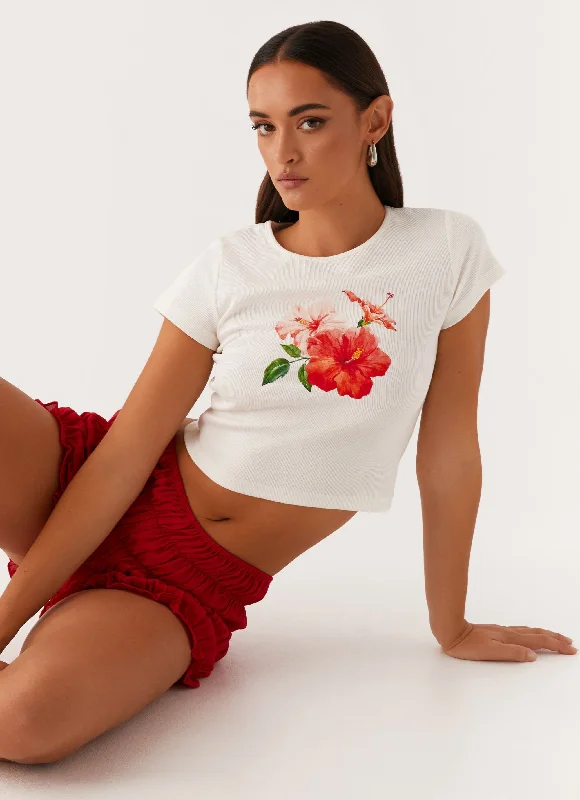 Find the Best Deals Here!Classic Graphic Baby Tee - White