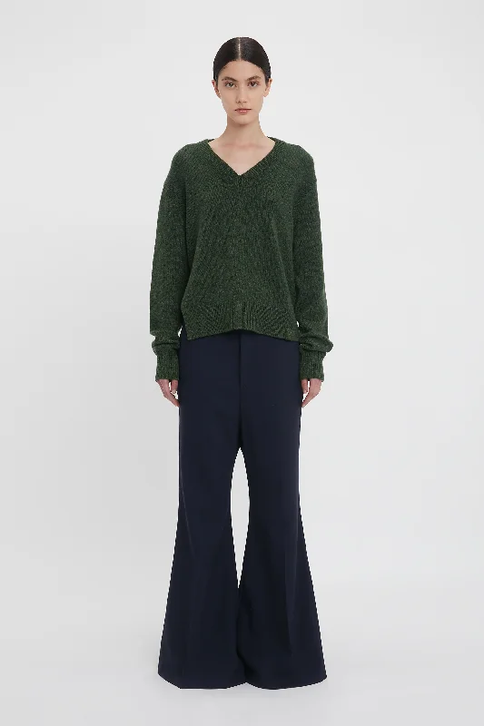 Exclusive Savings This Week!Convertible V-Neck Jumper In Spruce Green