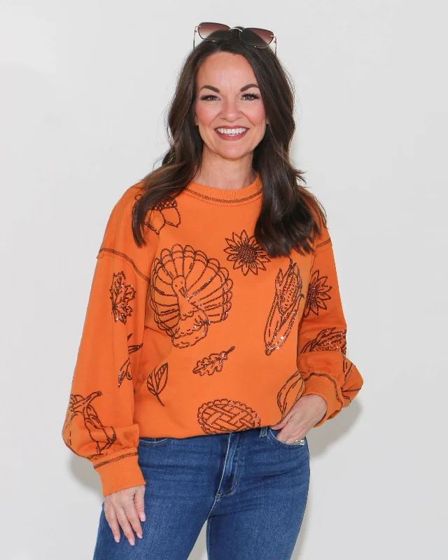 Bigger Savings, Better Shopping!Crew Neck Thanksgiving Sweatshirt