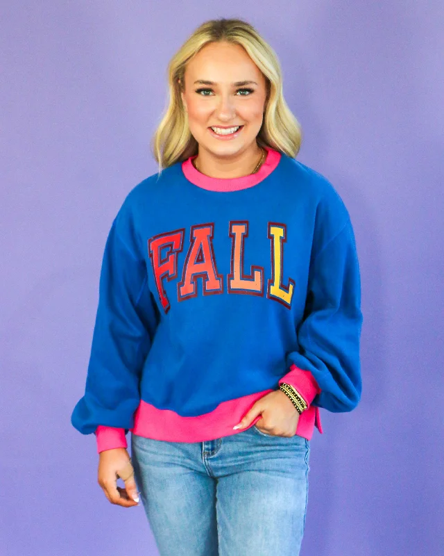 More Discounts, More Joy!FALL Blue Sweatshirt