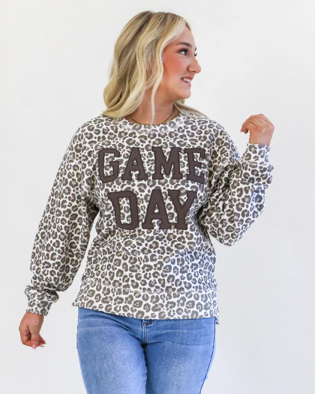 Price Drops You’ll Love!GAMEDAY Leopard Pullover