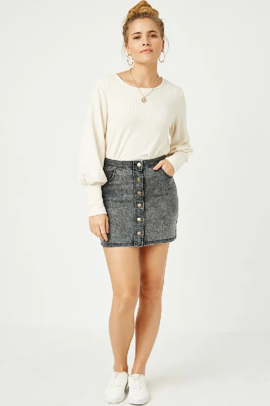 The Sale You’ve Been Waiting For!Hayden Textured Rib Exaggerated Cuff Knit Top