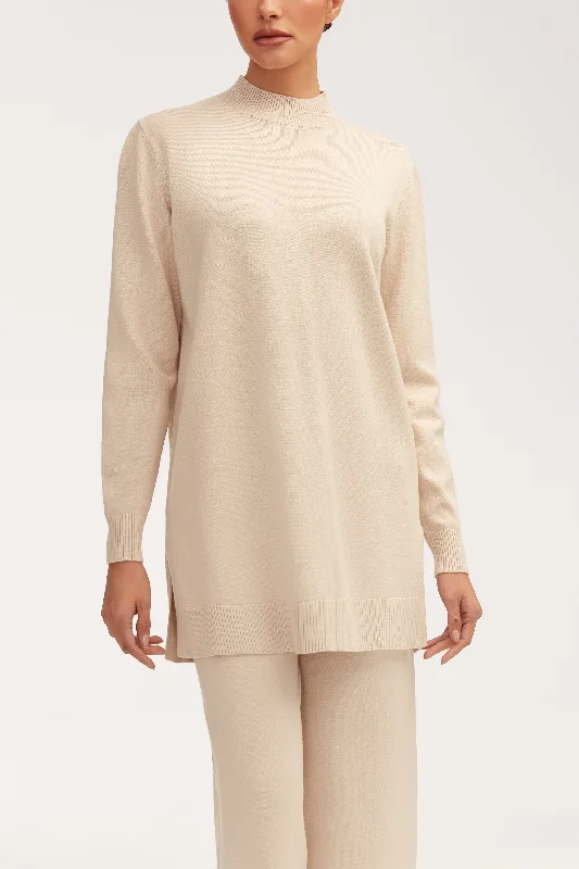 Your Shopping Spree Starts Here!Jess Side Split Knit Top - Beige