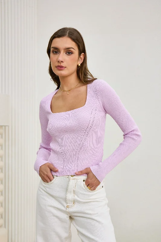 One Click Away from Big Savings!Jett Lilac Purple Long Sleeve Knit Top
