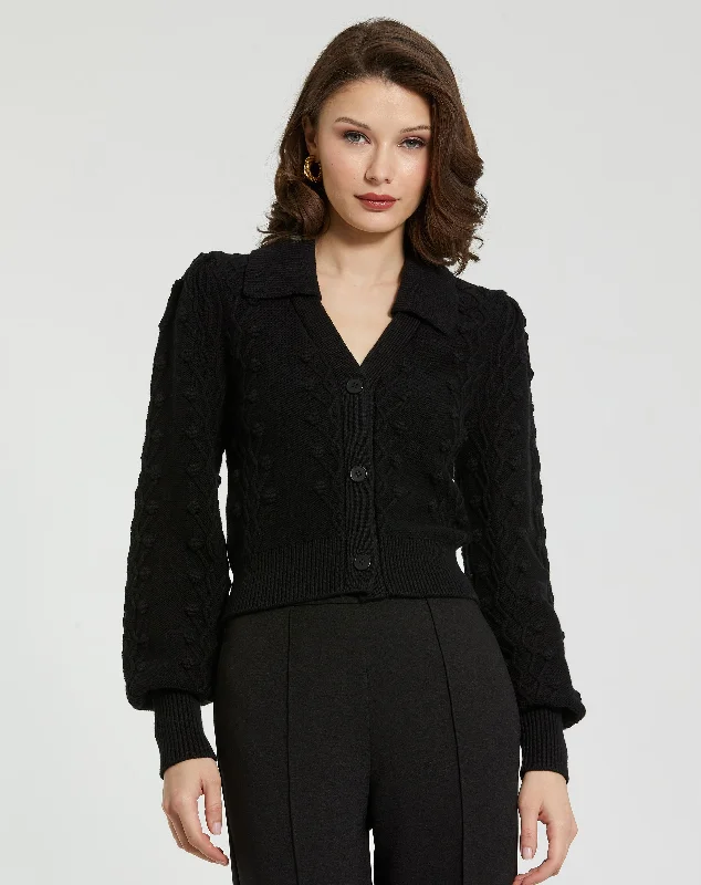 Your Chance to Save is Now!Bobble Cable Knit Button Up Cardigan Sweater