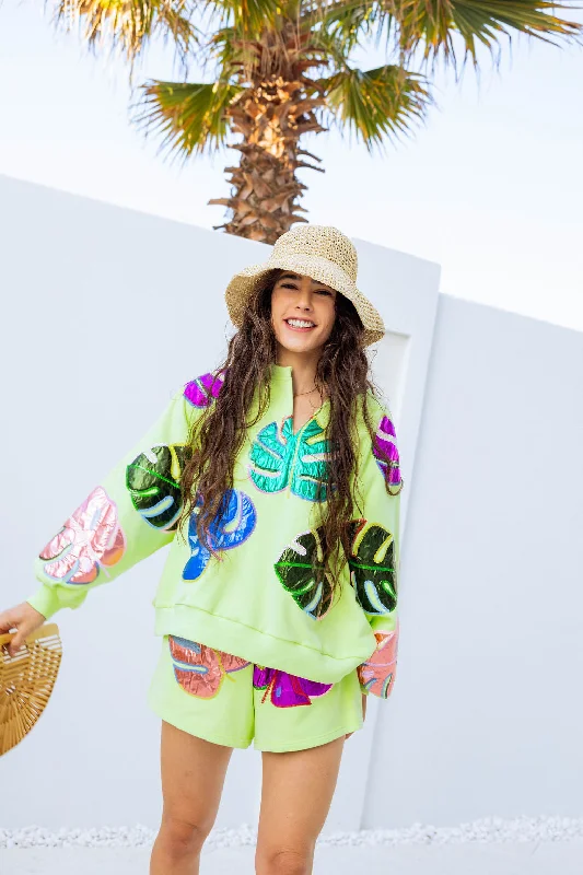 Don’t Wait – Deals Won’t Last!Lime Green Monstera Sweatshirt