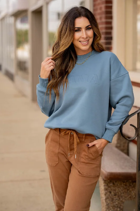Act Fast – Limited Time Savings!Mama Embossed Crewneck
