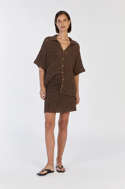 Shop Now and Save!MARGOT CHOC KNIT CROCHET SHIRT