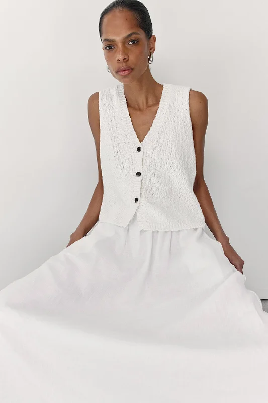 Seasonal Sale – Shop Now!MARLOWE OFF WHITE BOUCLE VEST