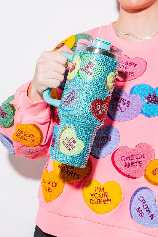 Unmissable Offers Await!Mint Conversation Heart Rhinestone Tumbler