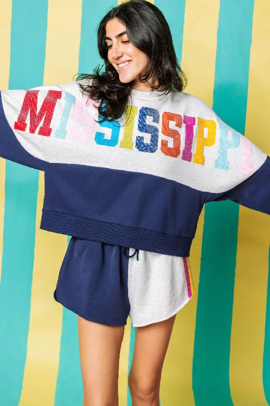 Save Like Never Before!Mississippi Queen Colorblock Sweatshirt
