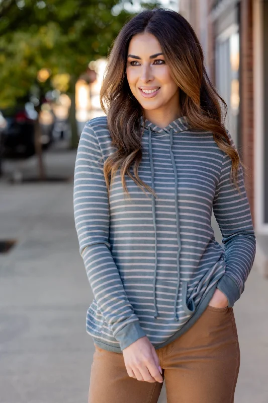 Time to Save Big!Muted Stripes Hoodie