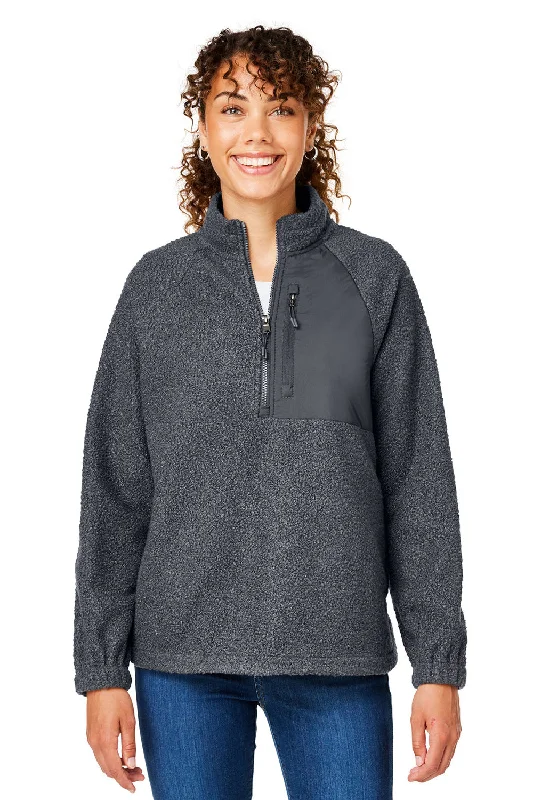 Only a Few Left – Order Now!North End Womens Aura Sweater Fleece 1/4 Zip Sweatshirt - Carbon Grey