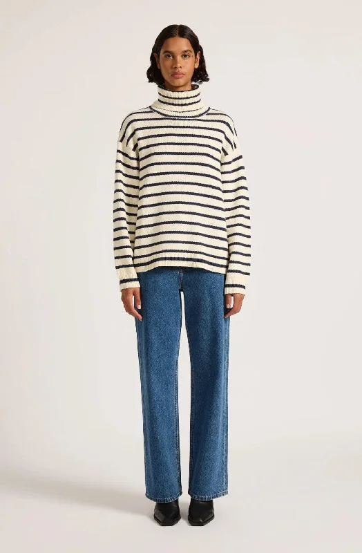 New Discounts Just Dropped!Nude Lucy Kai Turtleneck in Navy Stripe