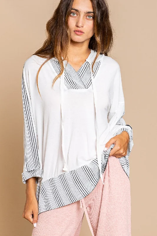 Only a Few Left – Order Now!POL Off White Top with Hood