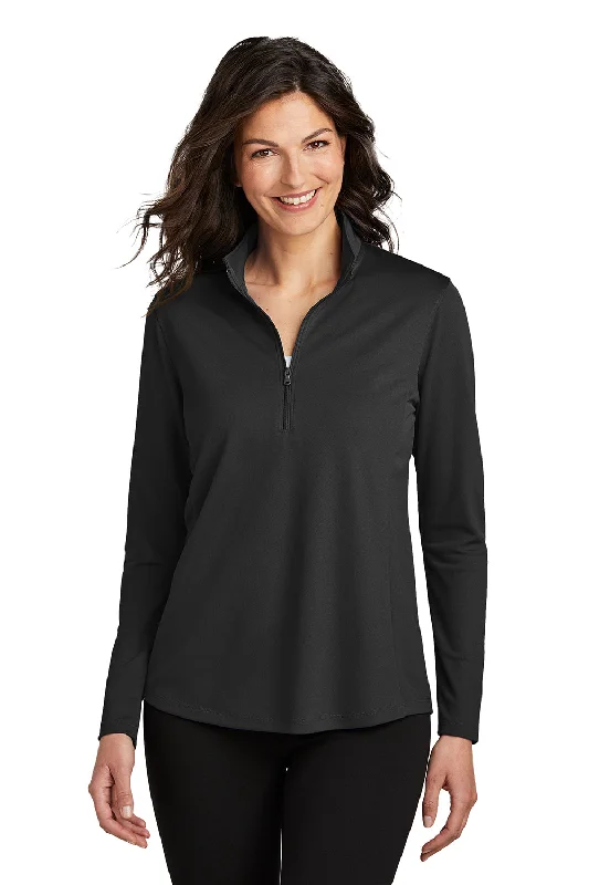 The Best Offers Are Here!Port Authority Womens Dry Zone Moisture Wicking Micro Mesh 1/4 Zip Sweatshirt - Deep Black