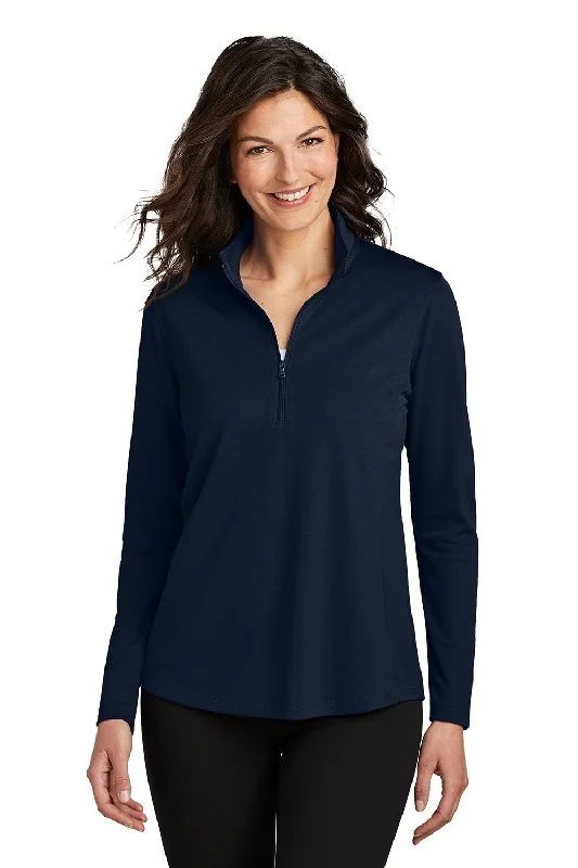 Flash Sale – Act Fast!Port Authority Womens Dry Zone Moisture Wicking Micro Mesh 1/4 Zip Sweatshirt - River Navy Blue