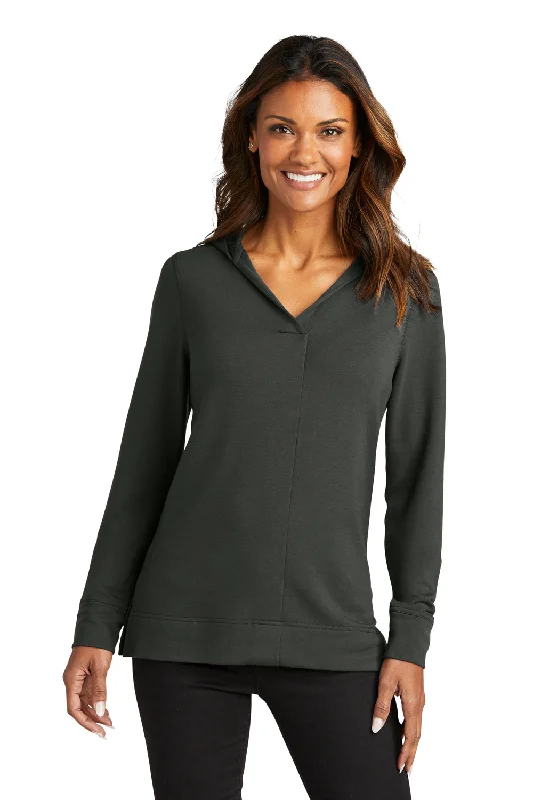 Shop Early, Save Big!Port Authority Womens Microterry Snag Resistant Hooded Sweatshirt Hoodie - Charcoal Grey