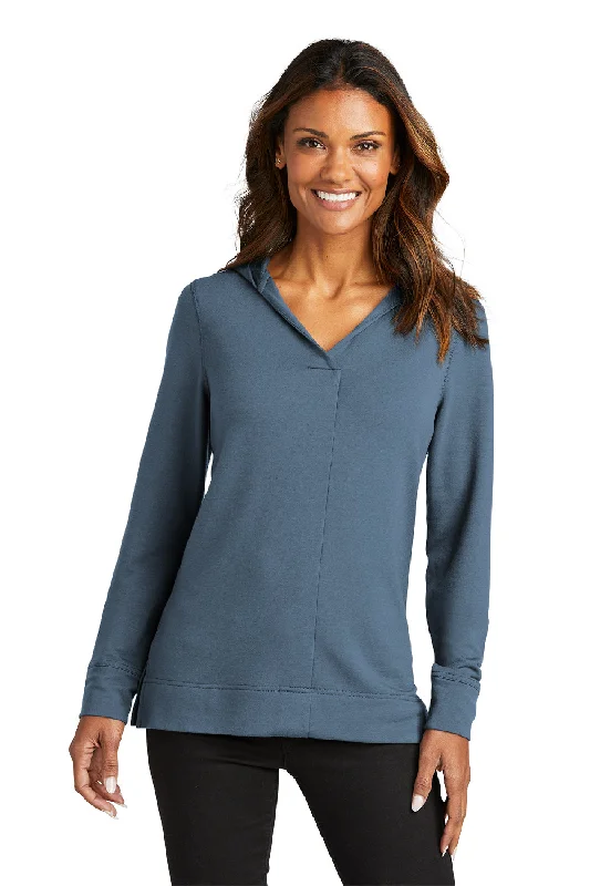 More Discounts, More Joy!Port Authority Womens Microterry Snag Resistant Hooded Sweatshirt Hoodie - Dusk Blue