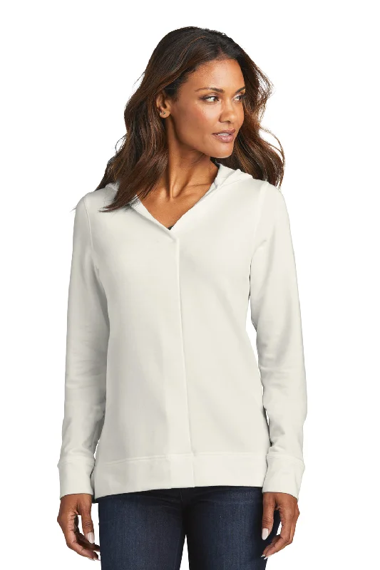 Special Offer – Act Fast!Port Authority Womens Microterry Snag Resistant Hooded Sweatshirt Hoodie - Ivory Chiffon White