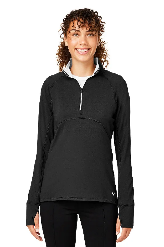 Shop Now and Save!Puma Womens Gamer Moisture Wicking 1/4 Zip Sweatshirt - Black