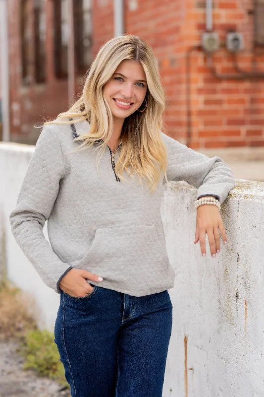 Unmissable Offers Await!Quilted Quarter Zip Pullover