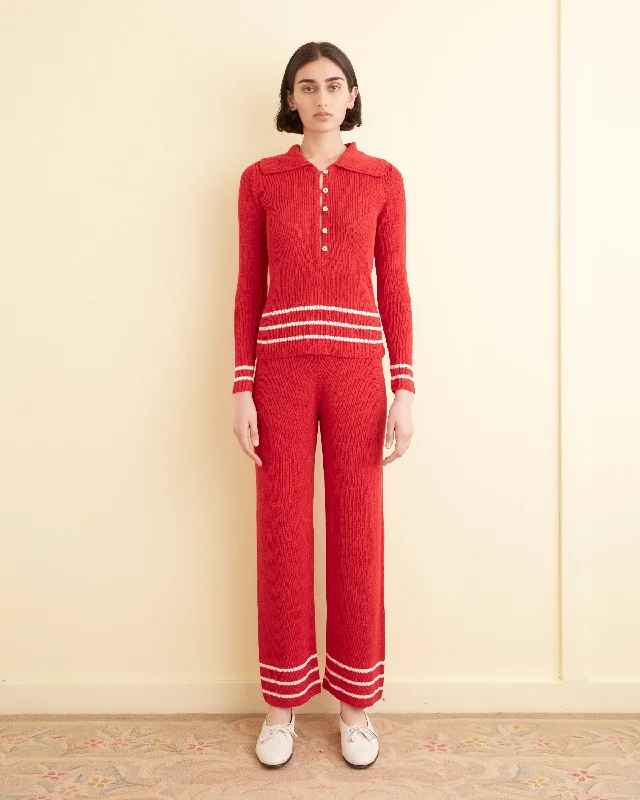 Shop Before It’s Gone!Quincy Stripe Polo - Red