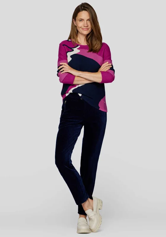 Best Price of the Season!Rabe Printed Round Neck Jumper, Purple Multi