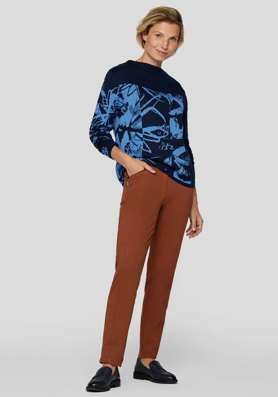 Your Shopping Wish, Our Discount Command!Rabe Contrast Printed Jumper, Navy