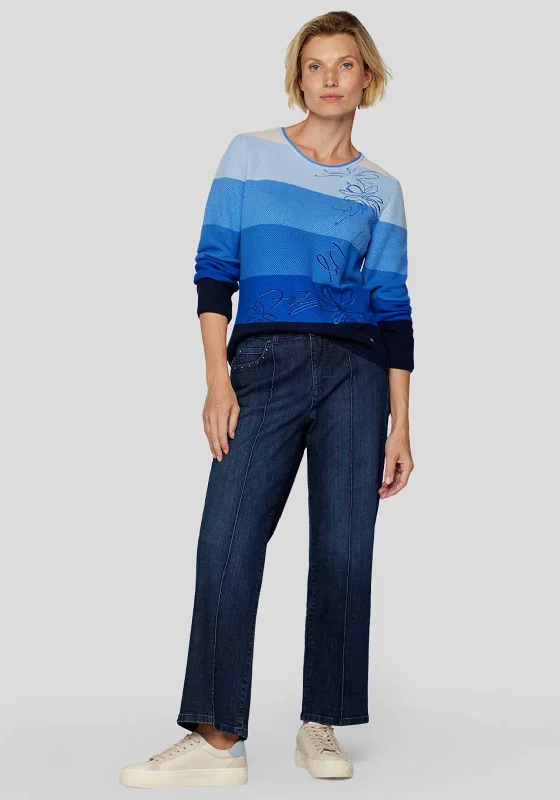 Seasonal Sale – Shop Now!Rabe Embroidered Striped Jumper, Blue