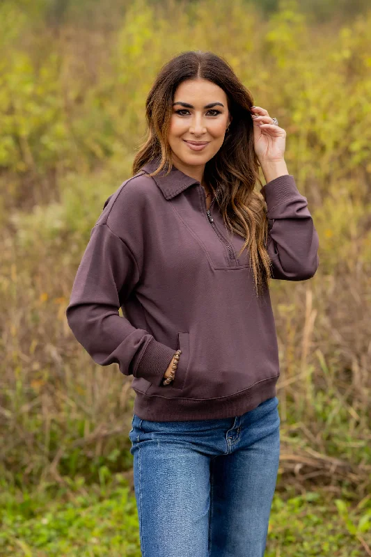 Limited Time Offer!Side Pocket Quarter Zip Pullover