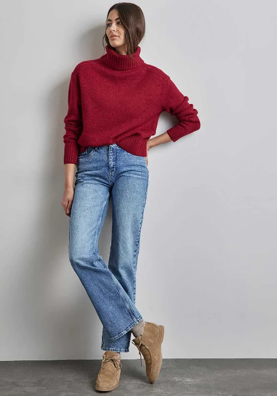Incredible Savings Inside!Street One Knit Roll Neck Jumper, Autunm Red