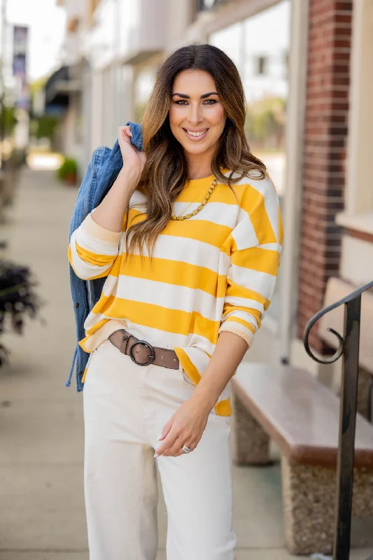 Shop More, Spend Less!Striped V Stitched Sweatshirt