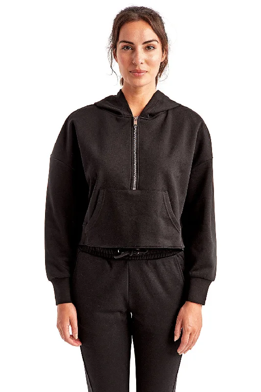 Exclusive Savings This Week!TriDri Womens Alice 1/4 Zip Hooded Sweatshirt Hoodie - Black