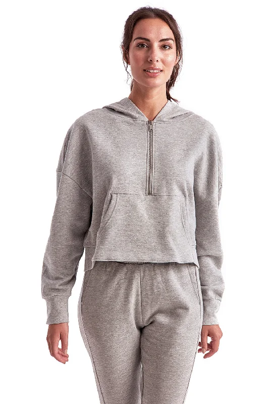 Get More for Less!TriDri Womens Alice 1/4 Zip Hooded Sweatshirt Hoodie - Heather Grey