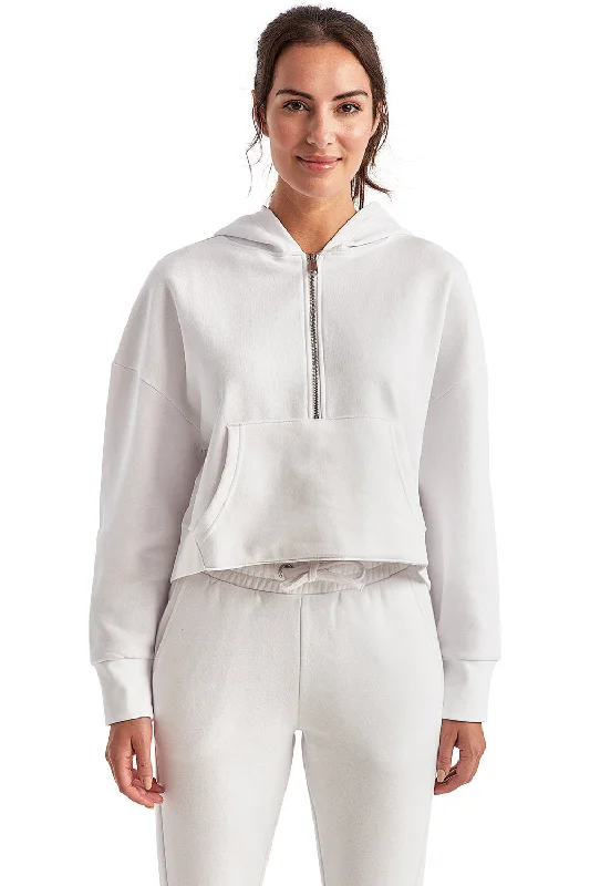 Find the Best Deals Here!TriDri Womens Alice 1/4 Zip Hooded Sweatshirt Hoodie - White
