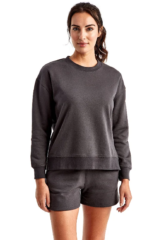 Amazing Prices You Can’t Resist!TriDri Womens Billie Side Zip Crewneck Sweatshirt - Charcoal Grey