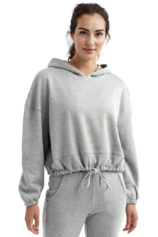 More Discounts, More Joy!TriDri Womens Maria Cropped Hooded Sweatshirt Hoodie - Heather Grey