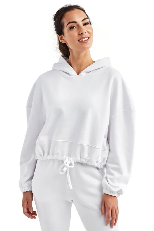 Time to Snag a Bargain!TriDri Womens Maria Cropped Hooded Sweatshirt Hoodie - White