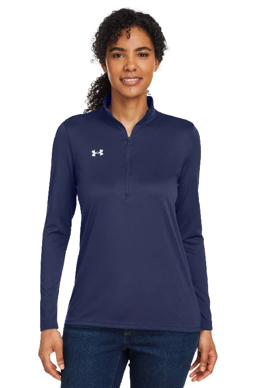Flash Deals – Act Quickly!Under Armour Womens Team Tech Moisture Wicking 1/4 Zip Sweatshirt - Midnight Navy Blue
