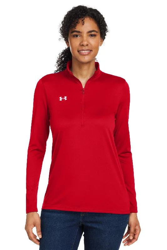 Your Dream Deal is Here!Under Armour Womens Team Tech Moisture Wicking 1/4 Zip Sweatshirt - Red