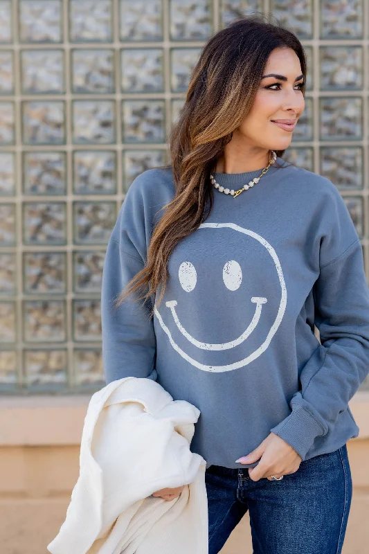 Seasonal Sale – Shop Now!Vintage Smiley Face Graphic Crewneck