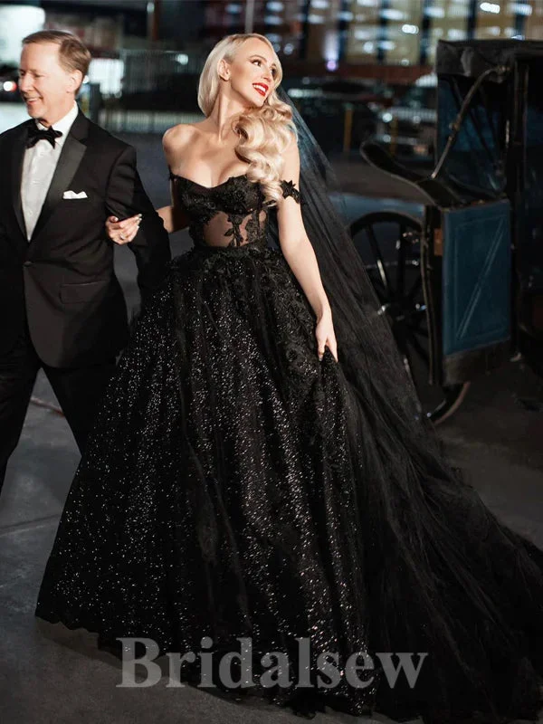 One Click Away from Big Savings!A-line Black Long Gorgeous Sparkly Glitter Black Girls Slay Party Women Evening Prom Dresses PD667